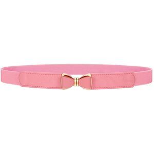 Womens Skinny Elastic Pink Belt Stretchy Bow Belt For Women Dresses Thin 3314
